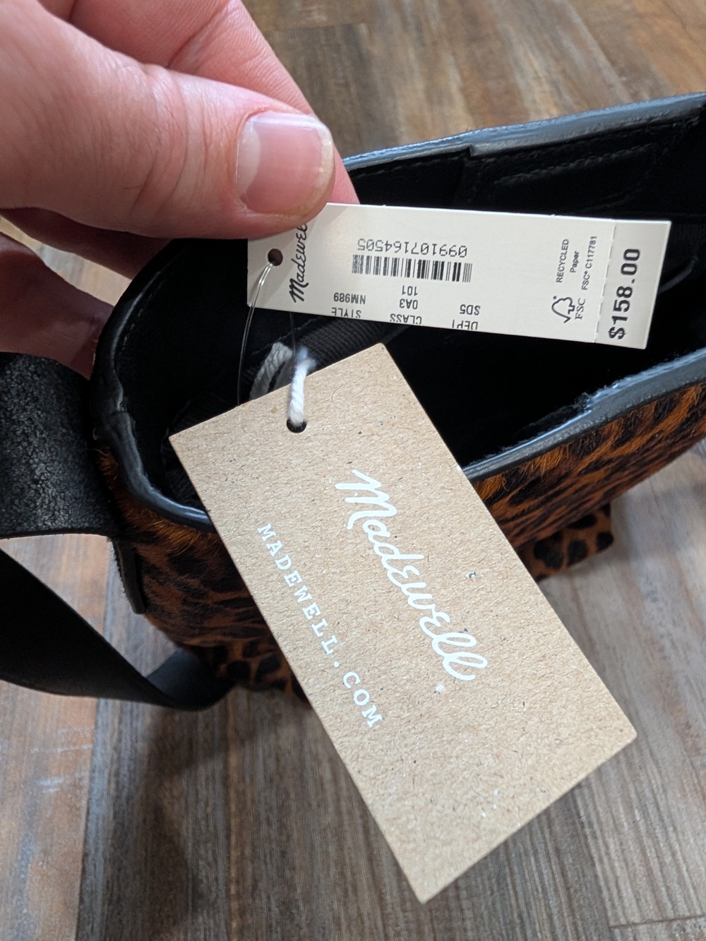 Madewell Essential Mini Bucket Tote Leopard Calf Hair NWT NM989 - Picture 6 of 7